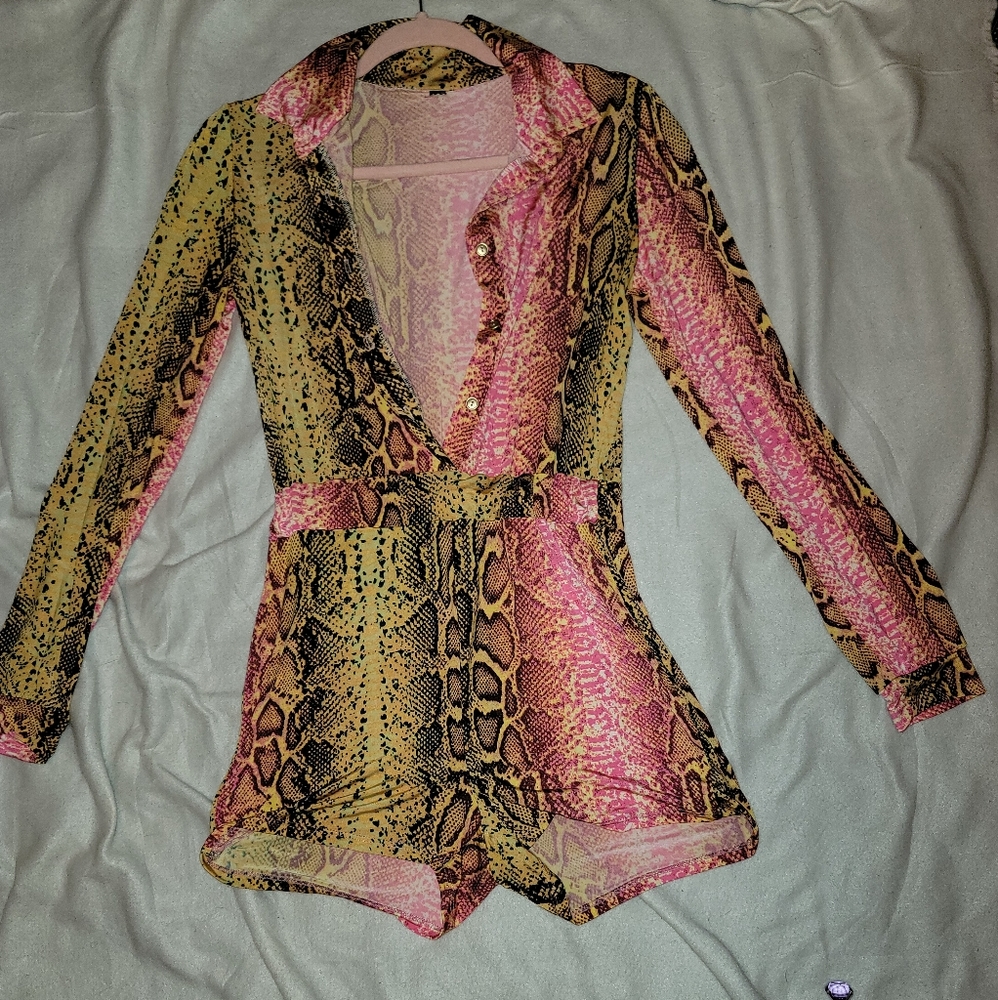 Hot pink Snake Romper